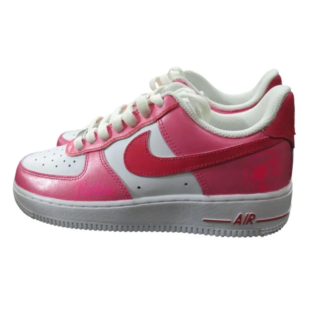 Nike Air Force 1 2007 Custom Barbie Limited Edition Pink & White Sneakers sz 6.5